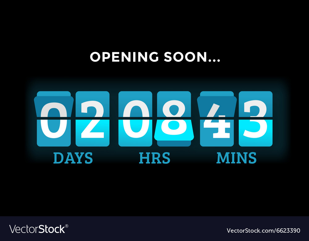 Countdown clock digits board panels timer Vector Image