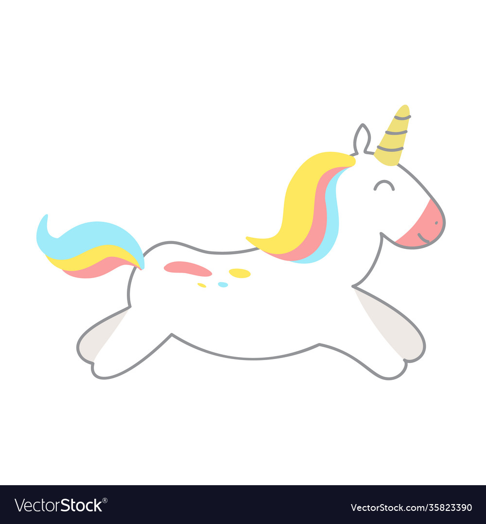 Cute hand drawn unicorn cartoon