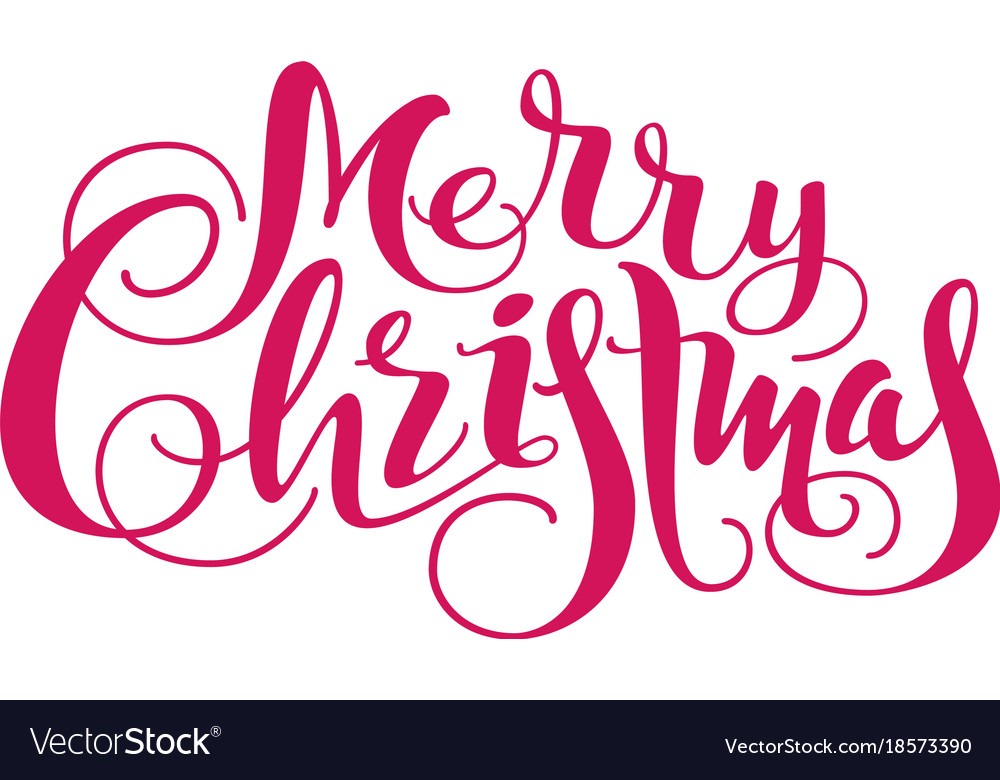 Merry christmas lettering text for greeting card