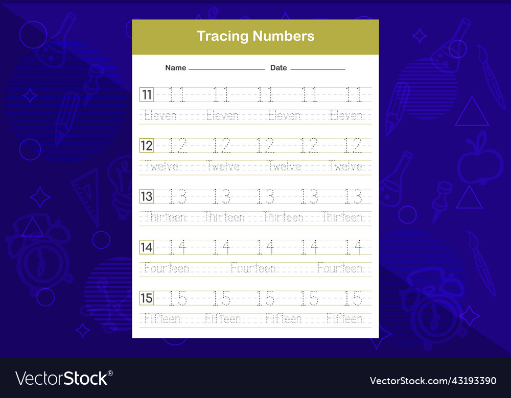 Tracing numbers worksheets an educational