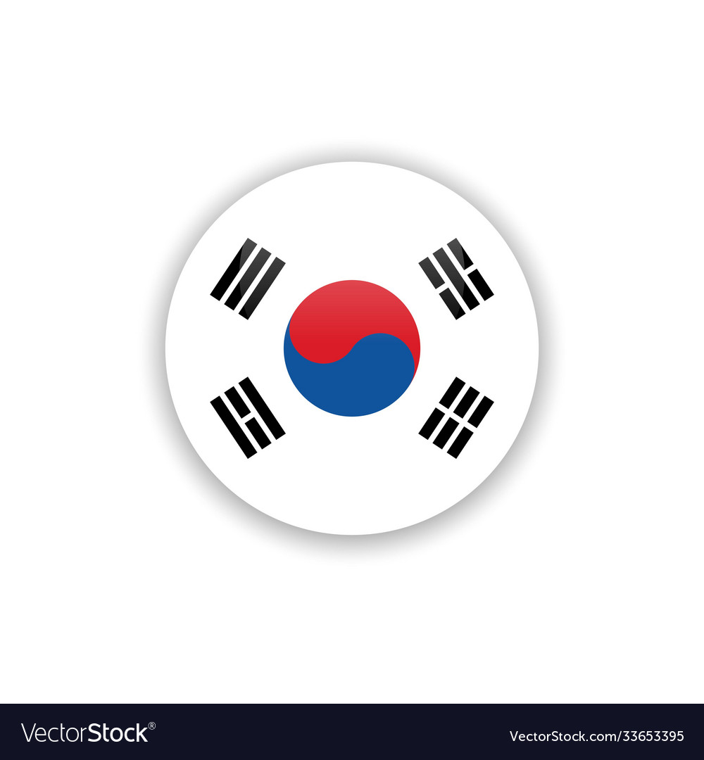 Button korea republic flag template design Vector Image