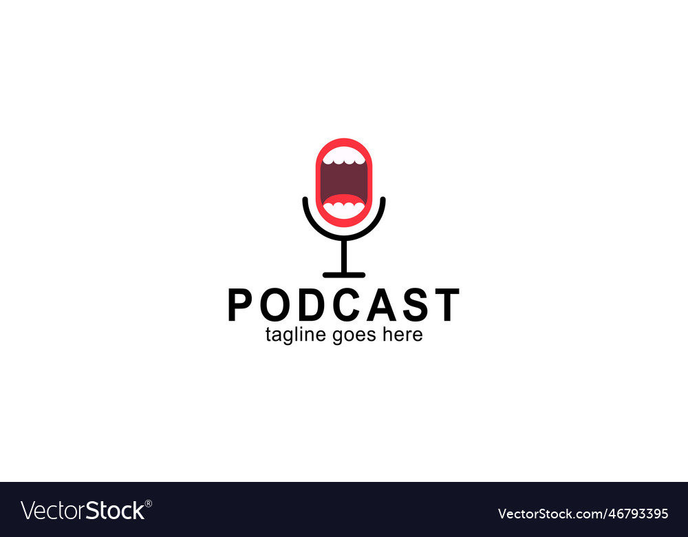 Creative podcast logo design Royalty Free Vector Image