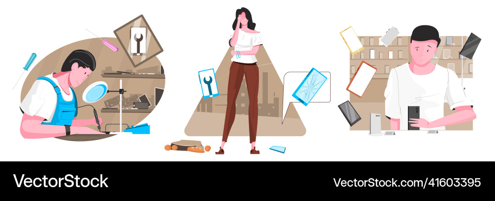 Flat smartphone composition Royalty Free Vector Image