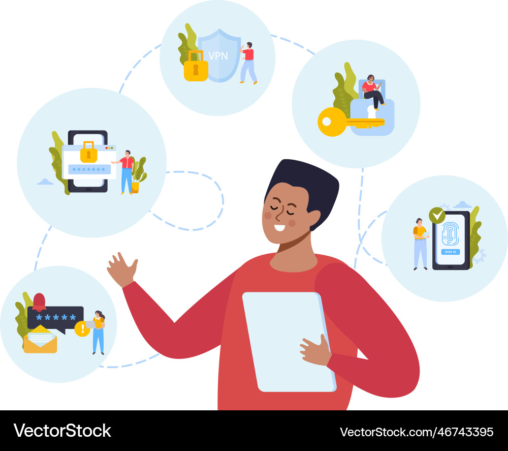 Flat smartphone protection composition Royalty Free Vector