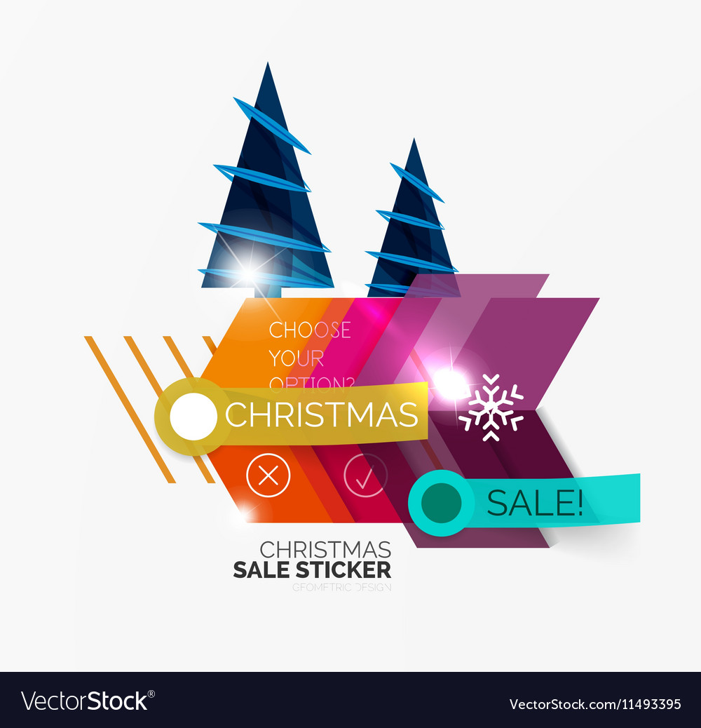 Paper christmas and new year banner Royalty Free Vector