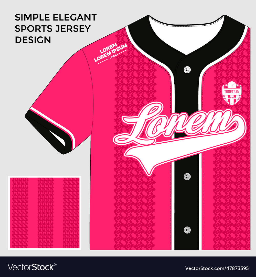 Pink baseball jersey 1 Royalty Free Vector Image