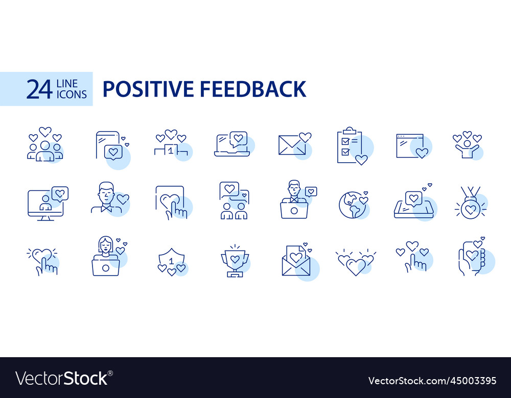 Positive feedback social media like icons set