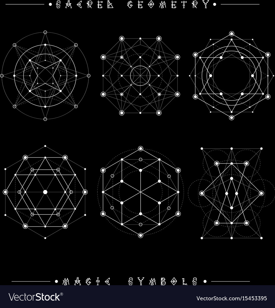 Sacred geometry signs set of symbols and elements Vector Image