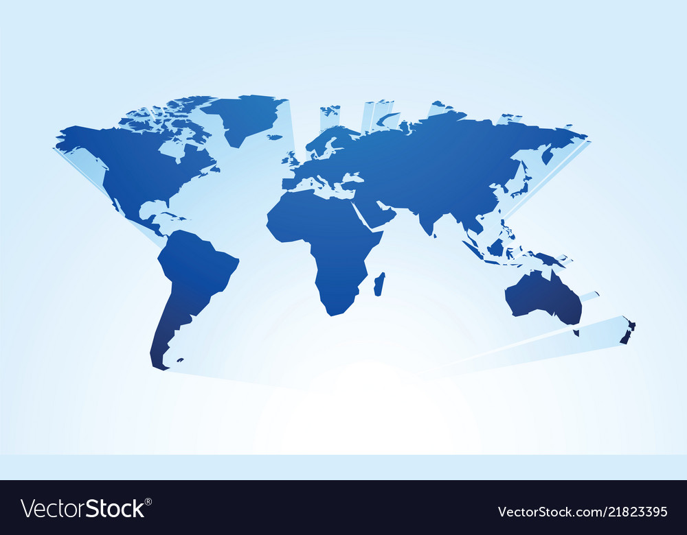 World map blue Royalty Free Vector Image - VectorStock