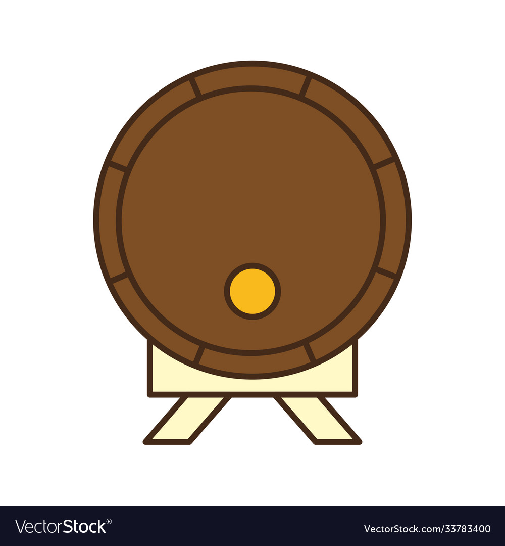 Beer barrel line and fill style icon design