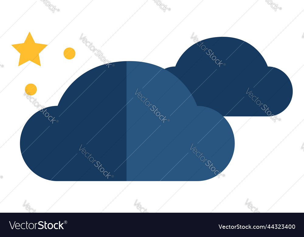 Cloudy night on a white background