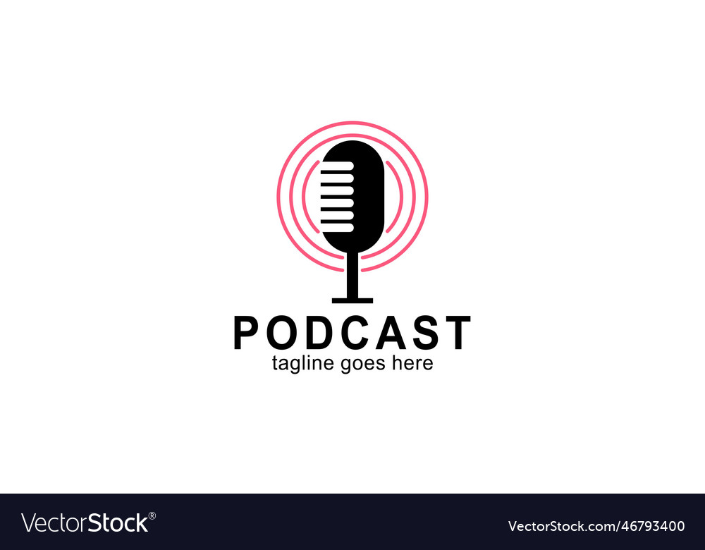 Creative podcast logo design Royalty Free Vector Image