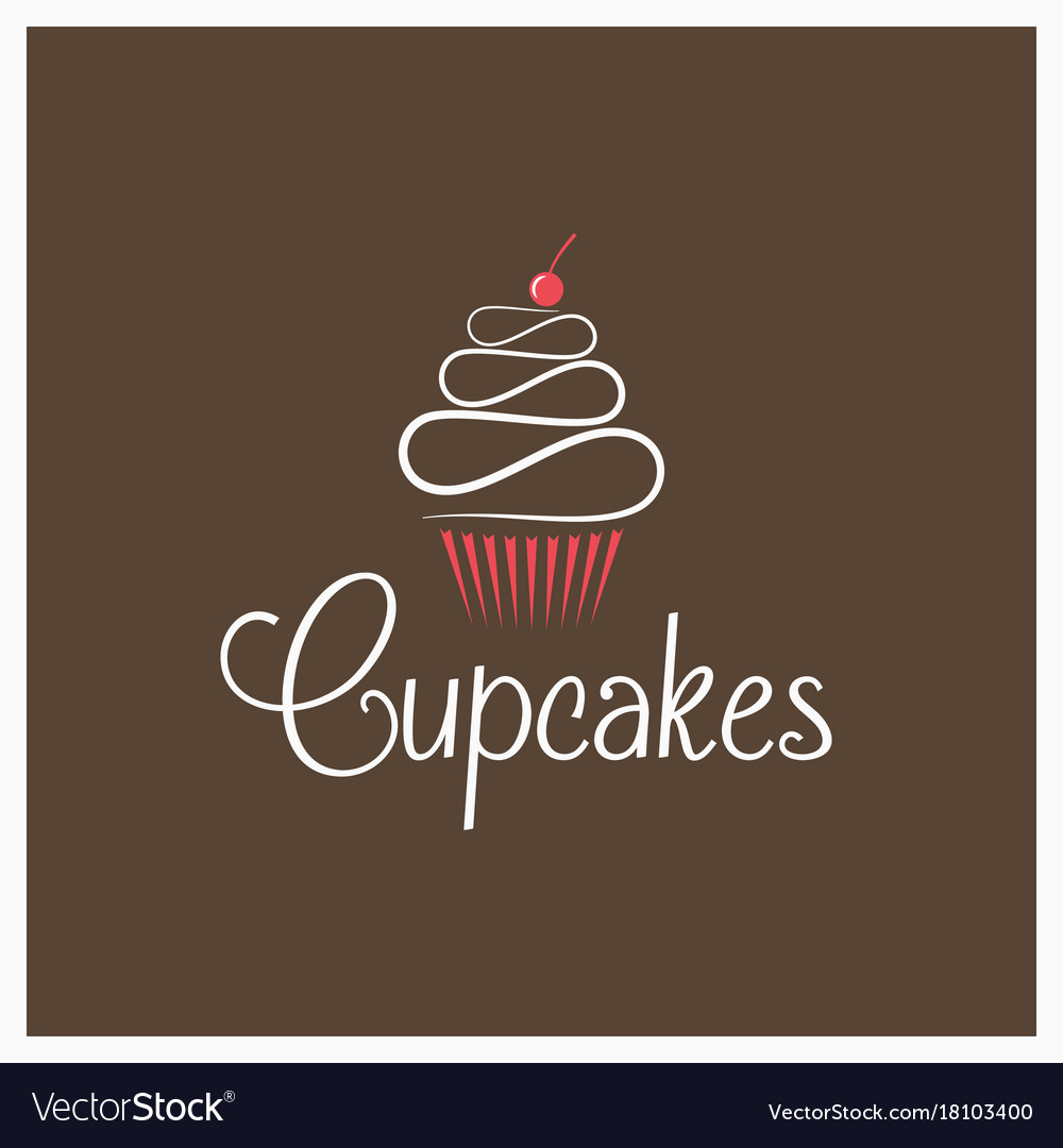 Cupcake cream chocolate design background Vector Image