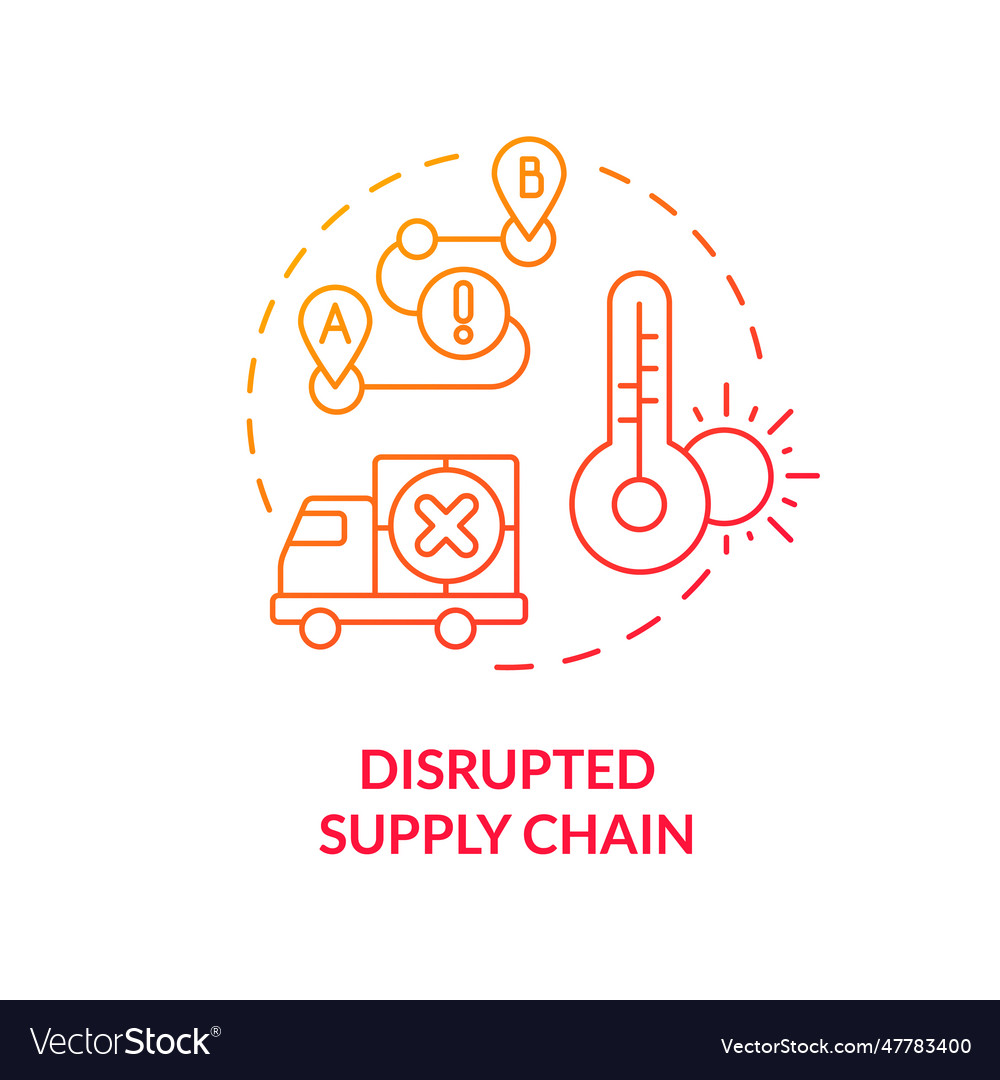 Disrupted supply change icon heatflation concept