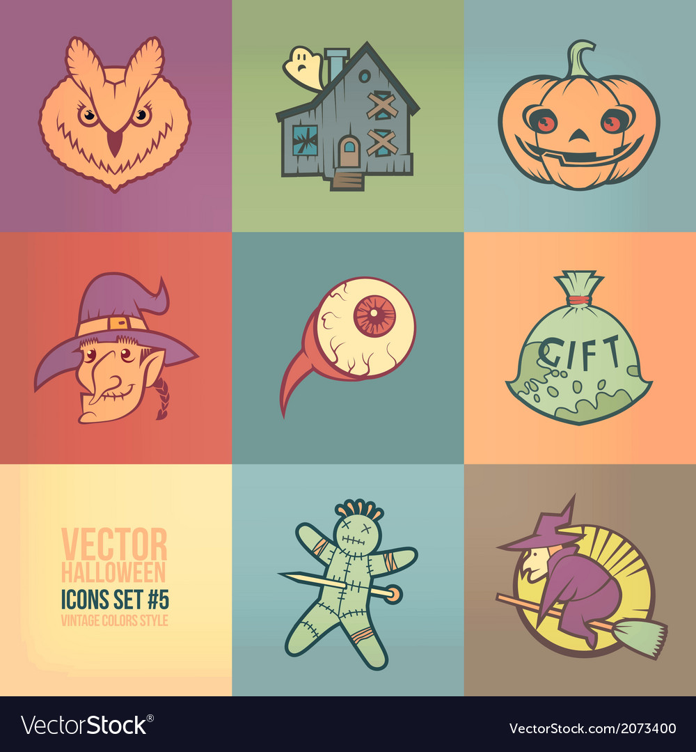 Halloween icons set