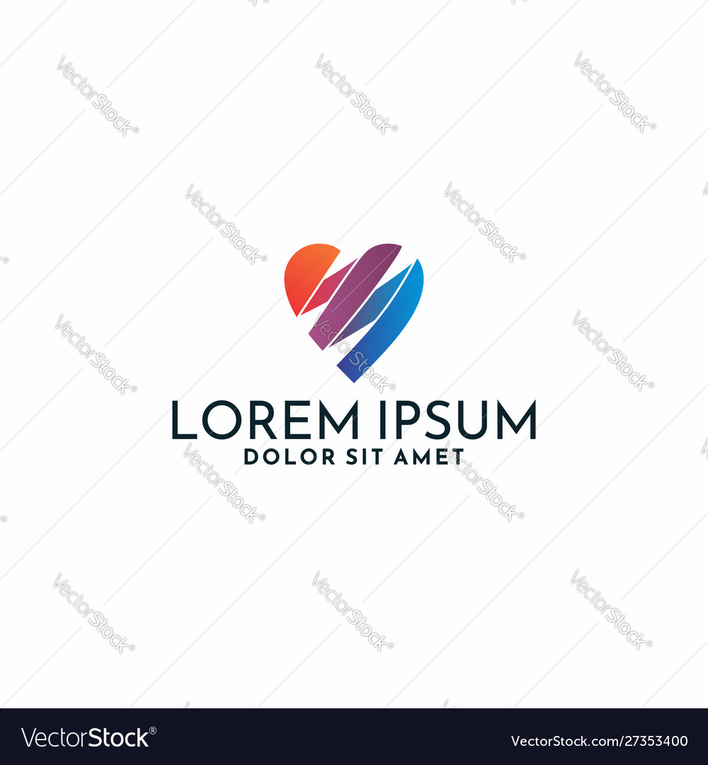 Love logo modern template gradation