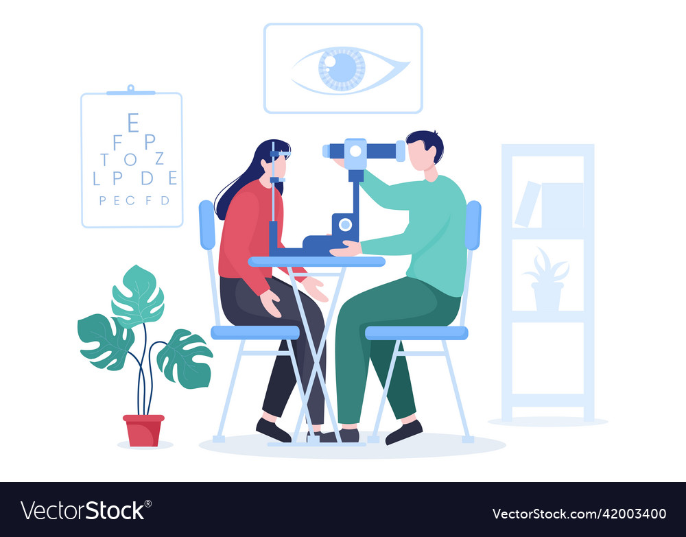 Ophthalmology of checks patient sight optical Vector Image