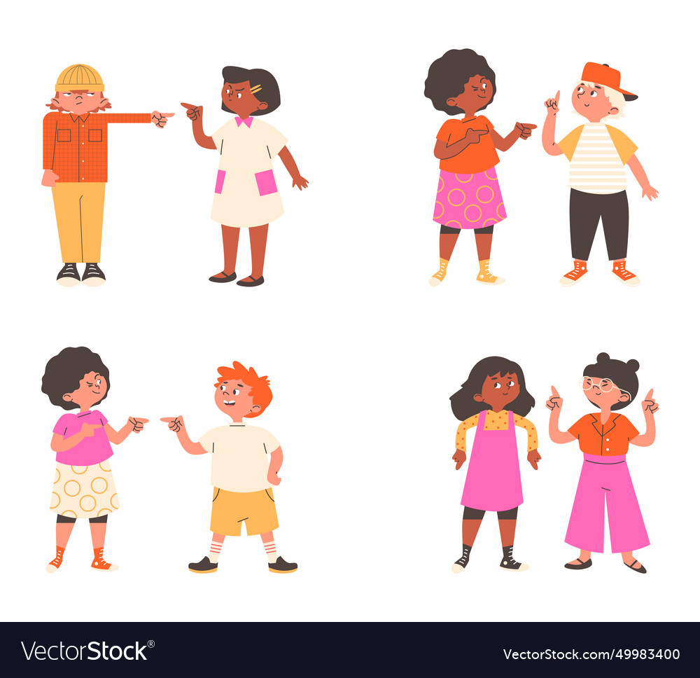 Set of children with various face emotions Vector Image