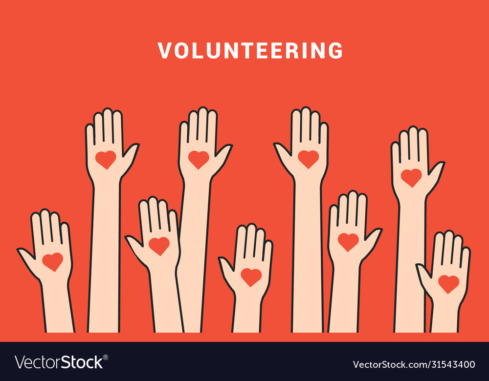 Volunteer icon heart care team charity Royalty Free Vector