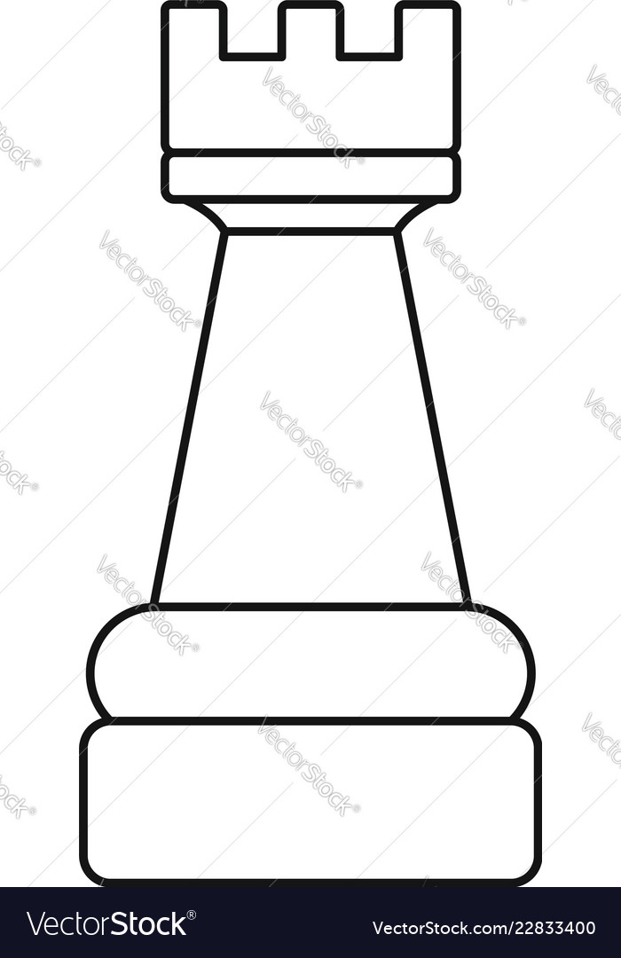 Silhouette of a rook chess piece Royalty Free Vector Image