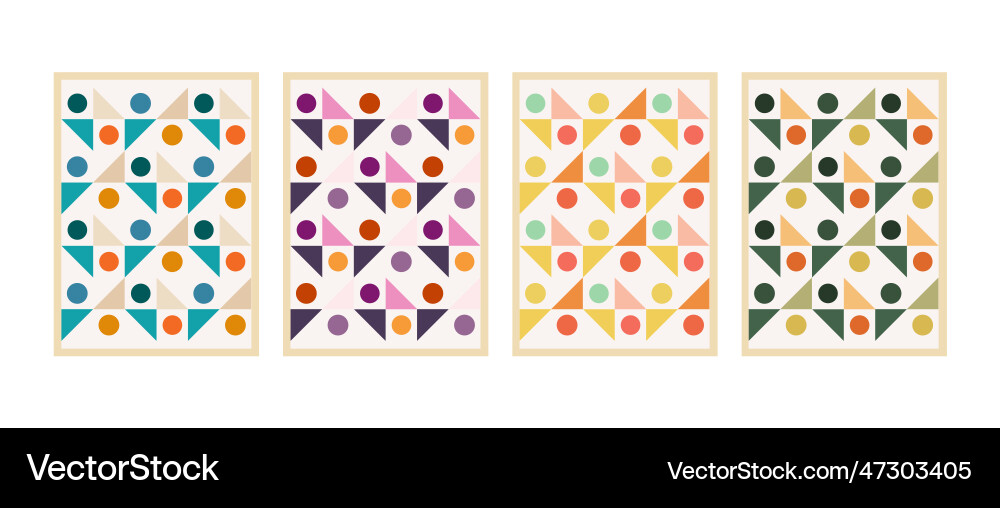 Bauhaus retro pattern background Royalty Free Vector Image