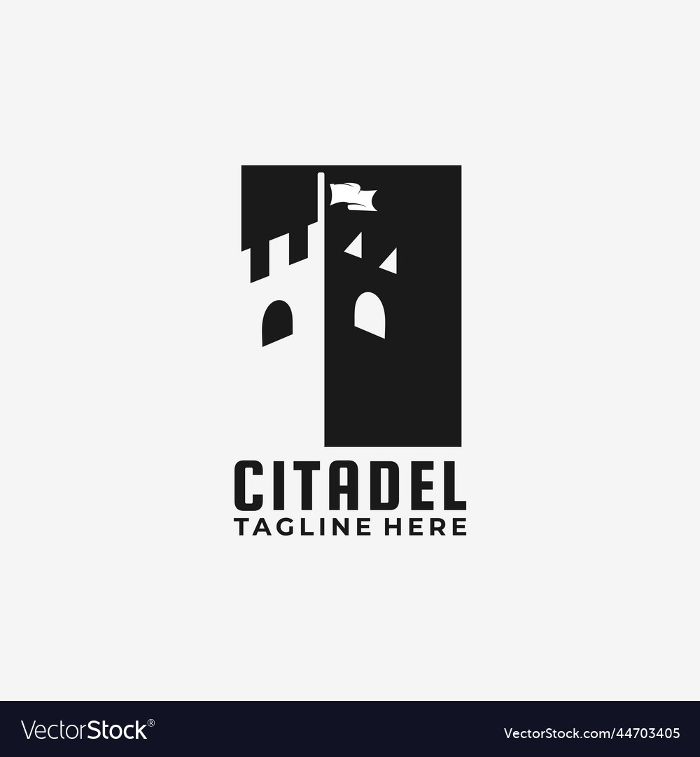 Citadel logo design template Royalty Free Vector Image