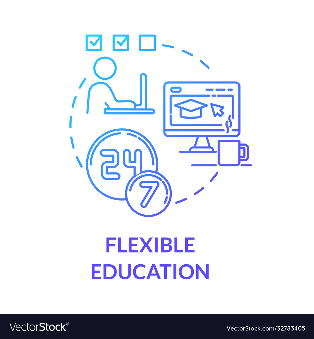 Flexible Education Concept Icon Royalty Free Vector Image