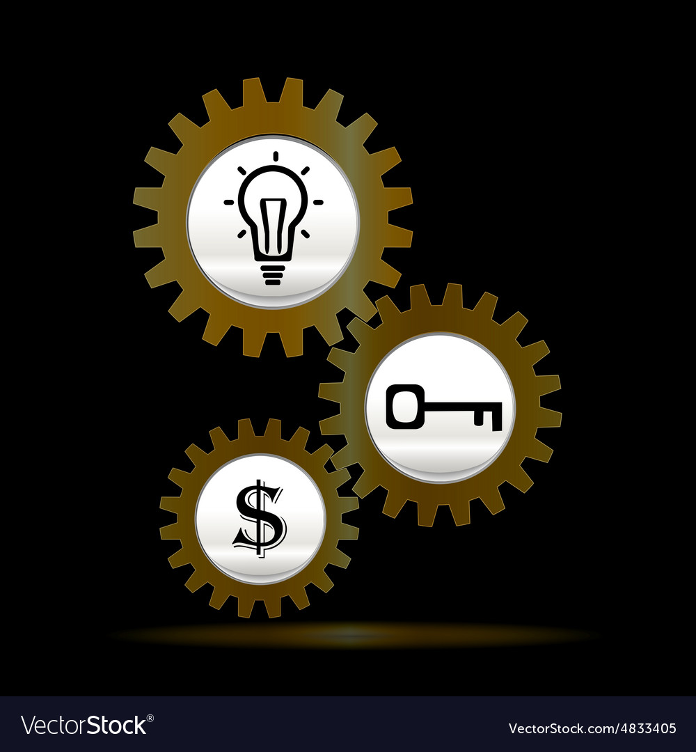 Gears gold teamwork template