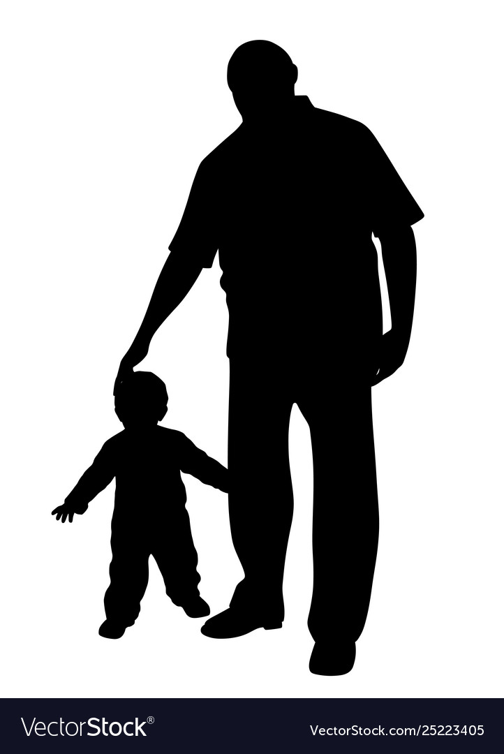 Grandfather with a little child Royalty Free Vector Image