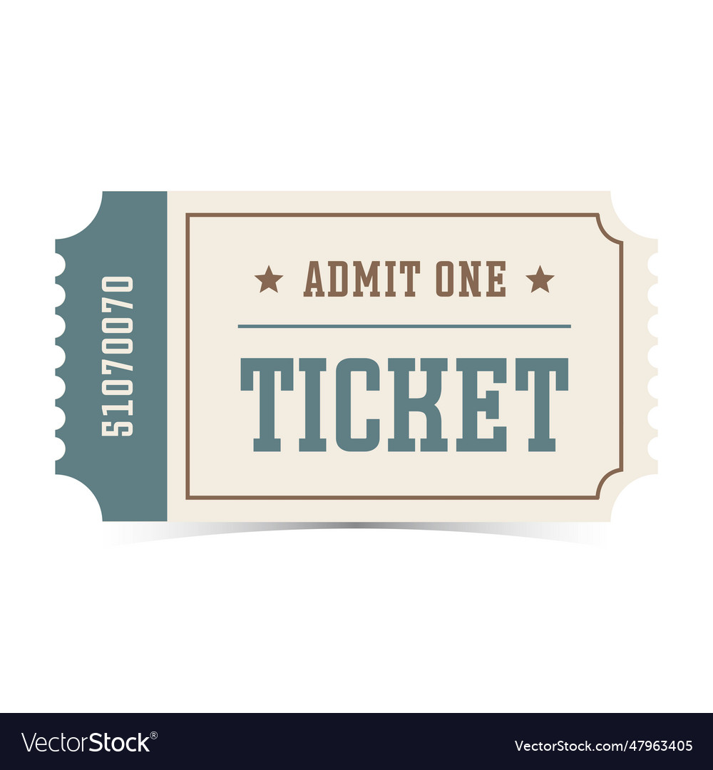 Isolated white and green ticket Royalty Free Vector Image