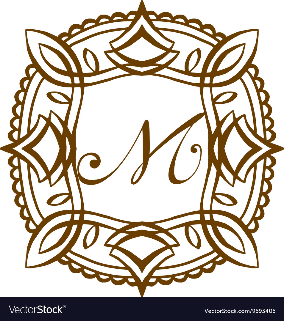 luxury m monogram template royalty free vector image