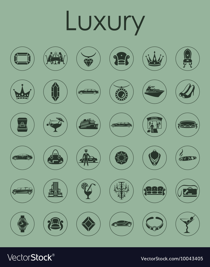 Set of luxury simple icons Royalty Free Vector Image