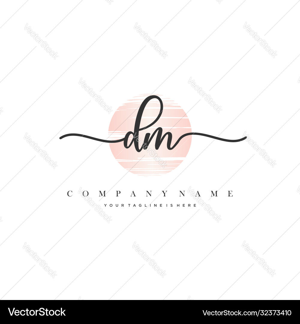 Dm initial handwriting logo Royalty Free Vector Image