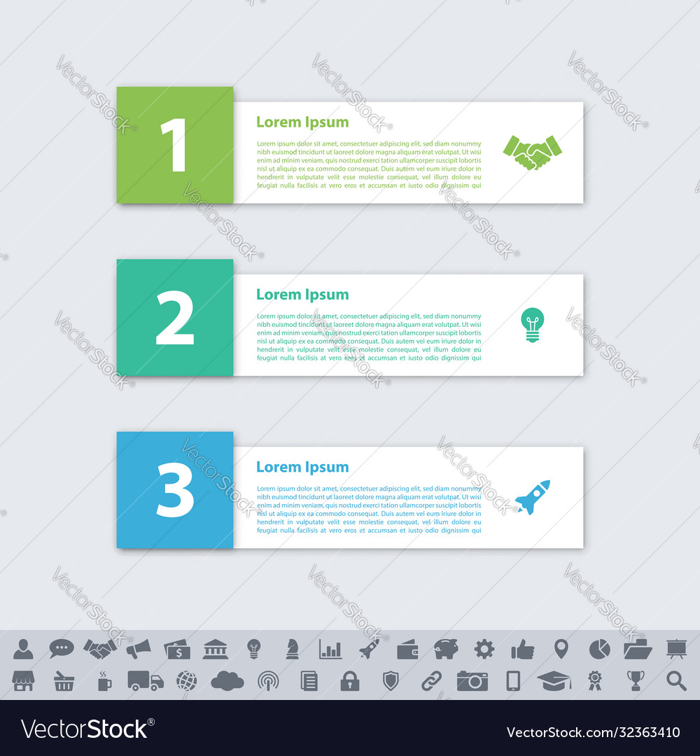 Infographic design business concept with 3 steps Vector Image