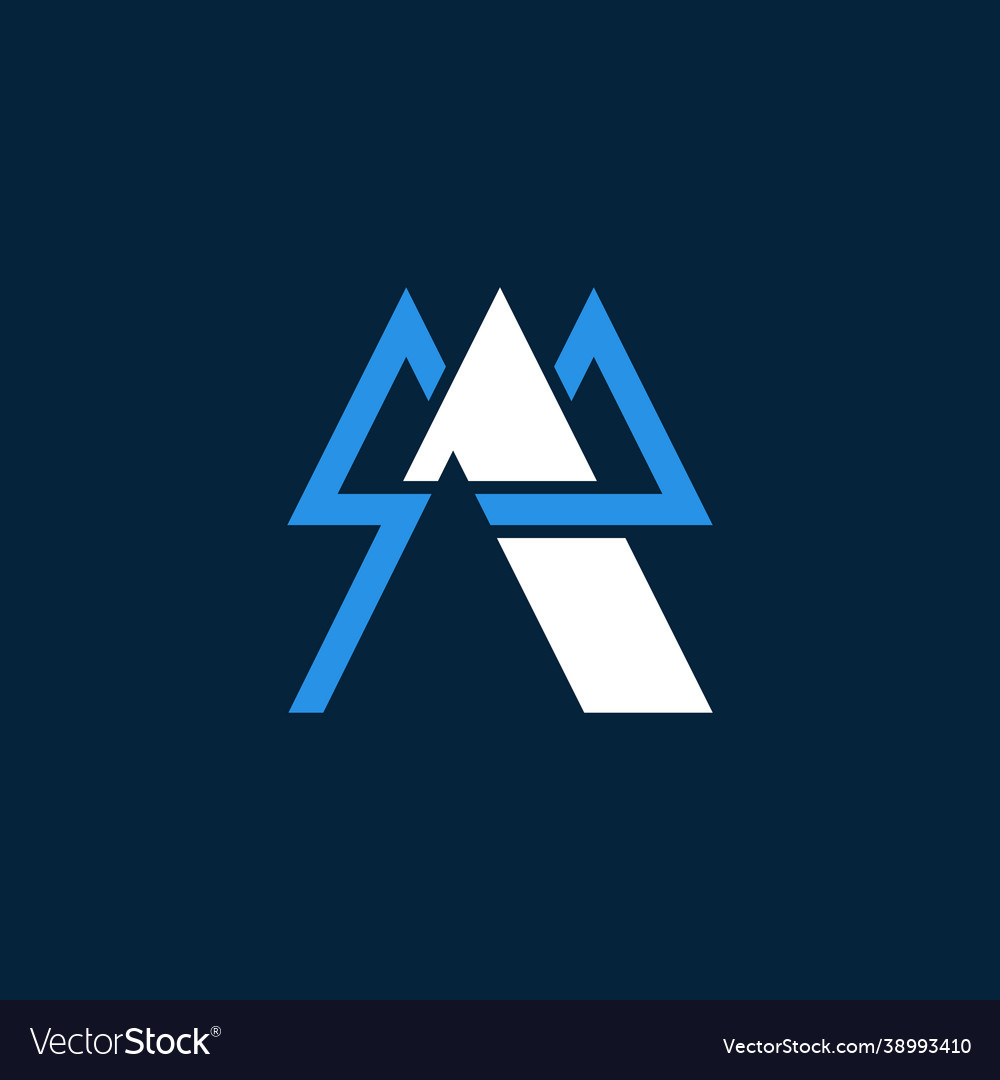 Letter a mountain business logo design Royalty Free Vector