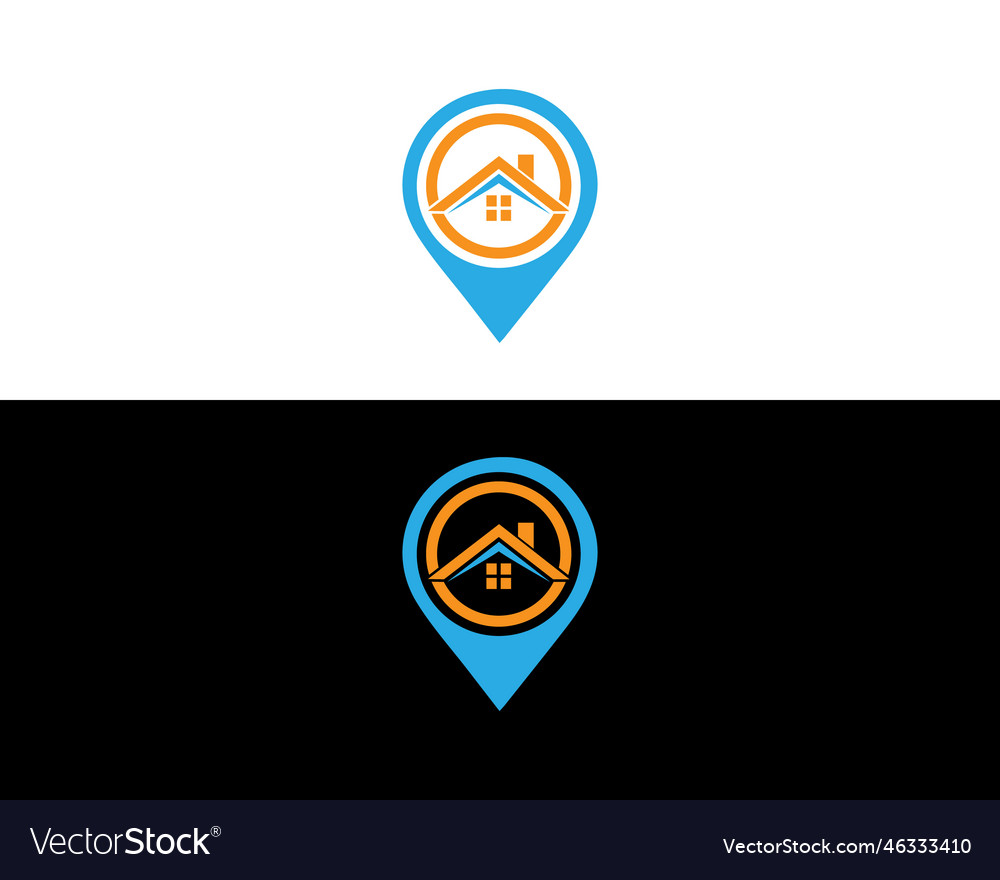 Location real estate home logo design Royalty Free Vector