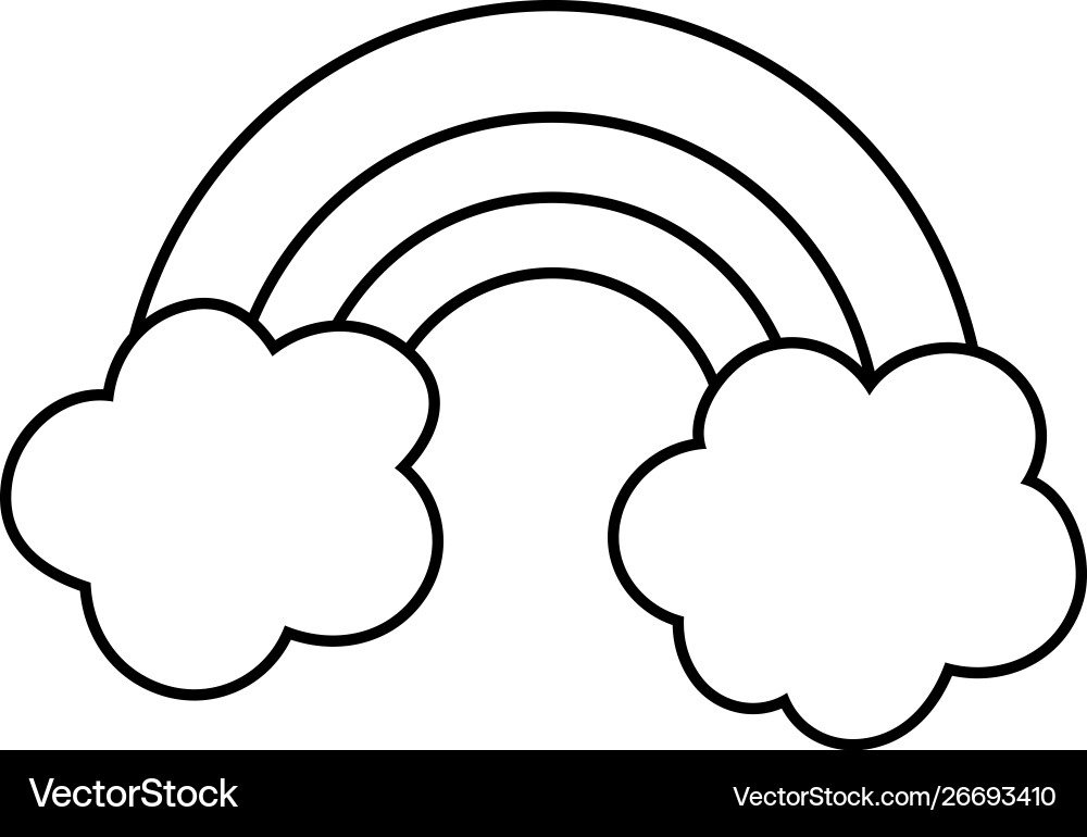 Rainbow with cloud design Royalty Free Vector Image