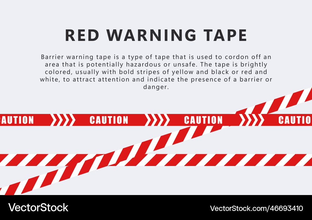 Red warning tapes marking tape barrier Royalty Free Vector