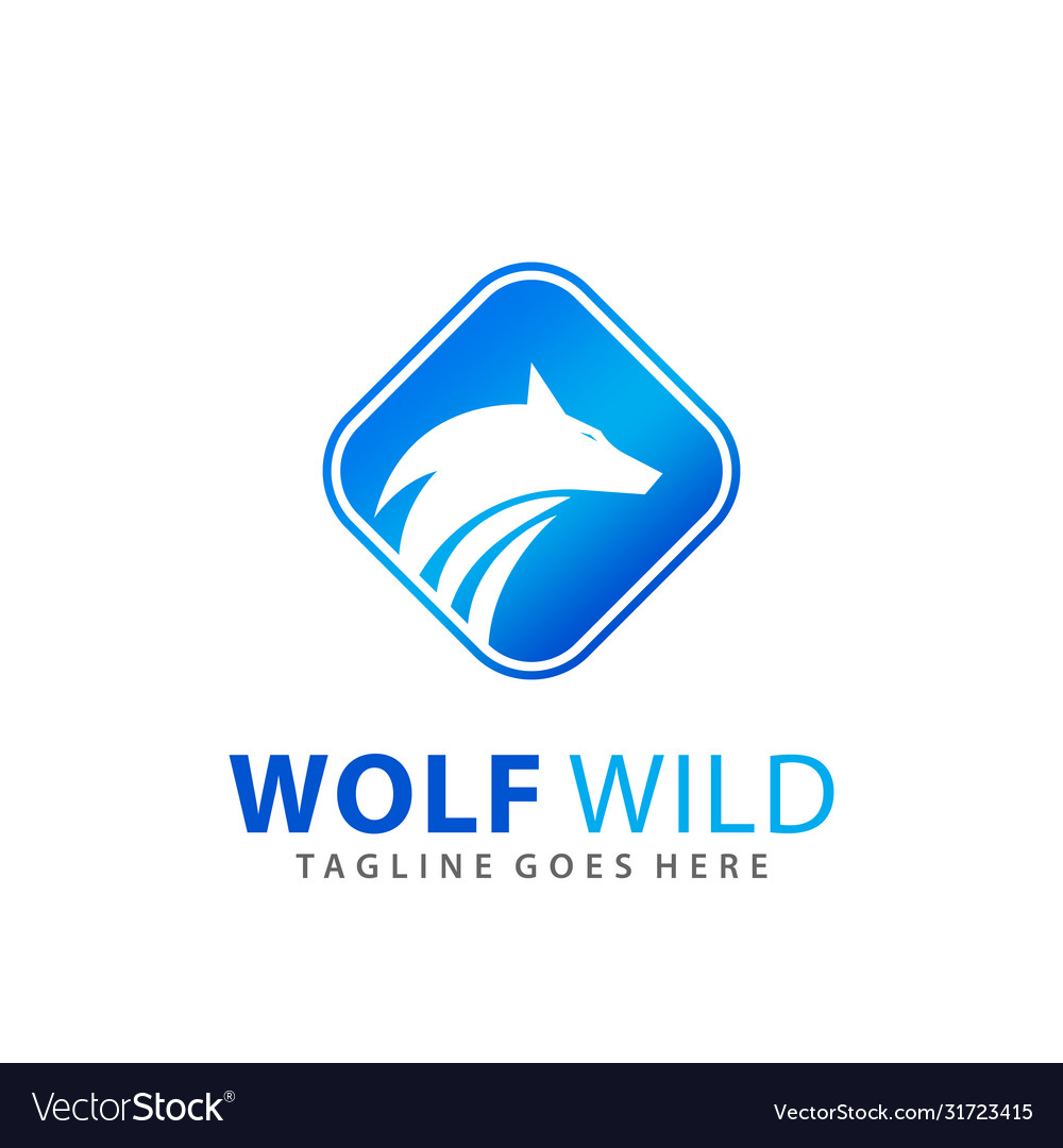 Abstraktes Wolf wild quadratisches Logo Design