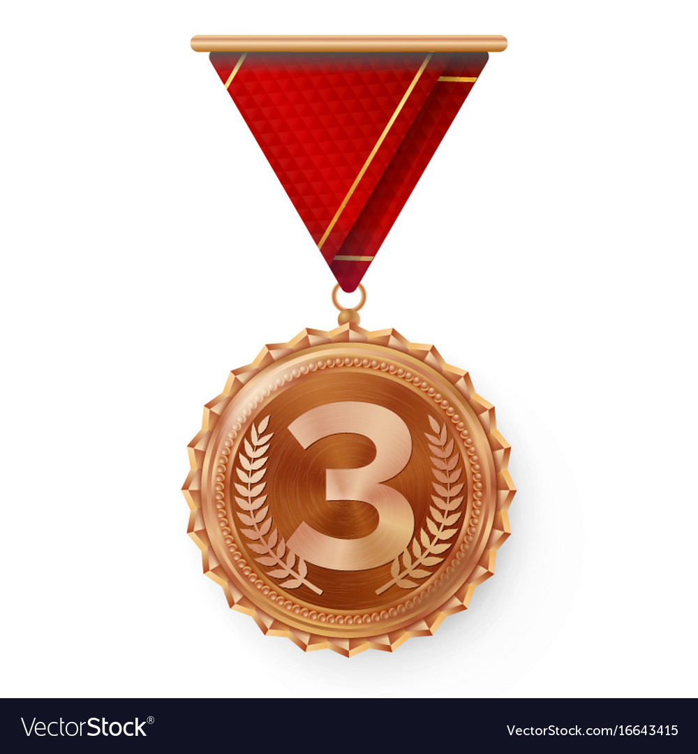 Bronze medal round championship label Royalty Free Vector