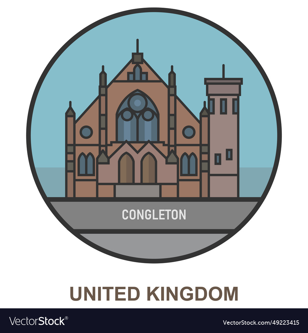 Congleton cities and towns in united kingdom Vector Image