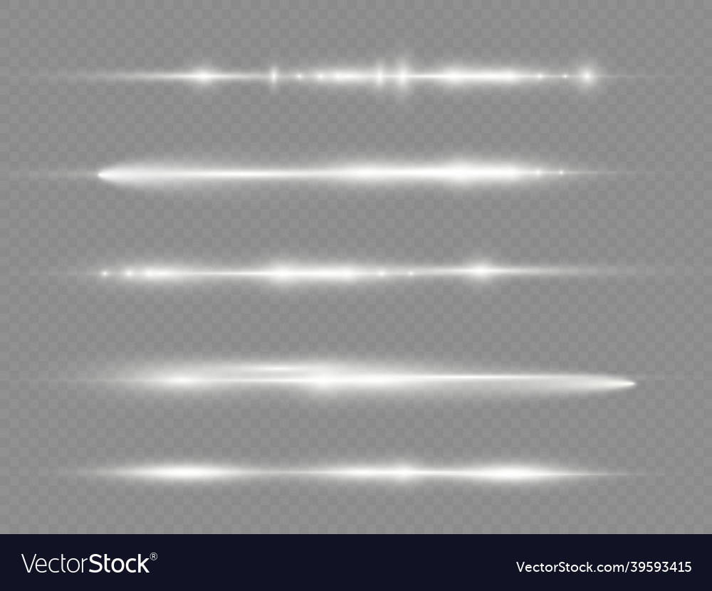 Horizontal light rays flash white line