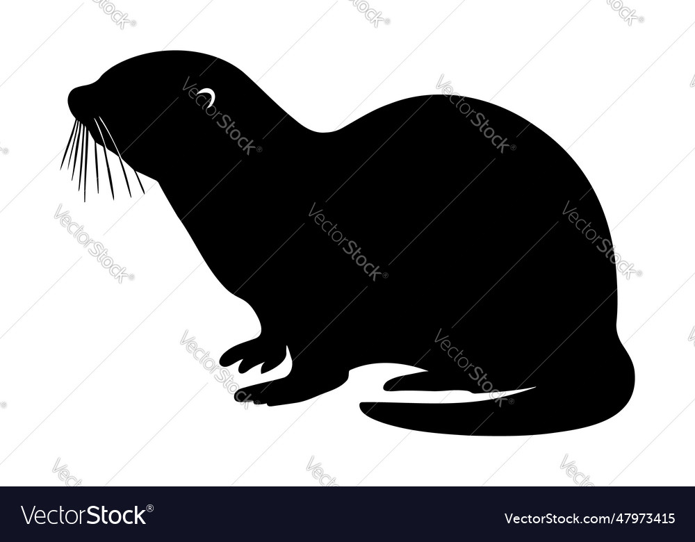 Otter silhouette isolated Royalty Free Vector Image