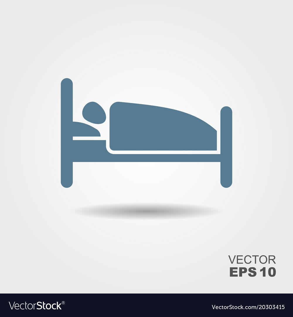 Person In Bed Hotel Flat Icon Royalty Free Vector Image