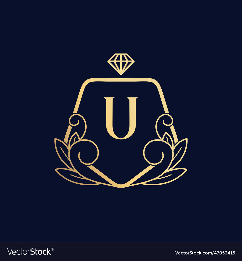 Premium Luxurious Perfume Logo U Royalty Free Vector Image