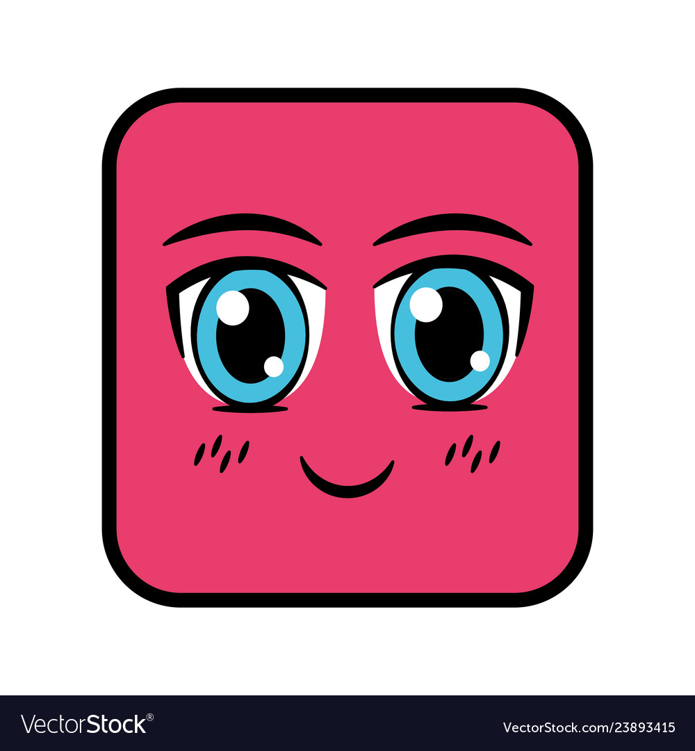 Square emoticon face expression Royalty Free Vector Image