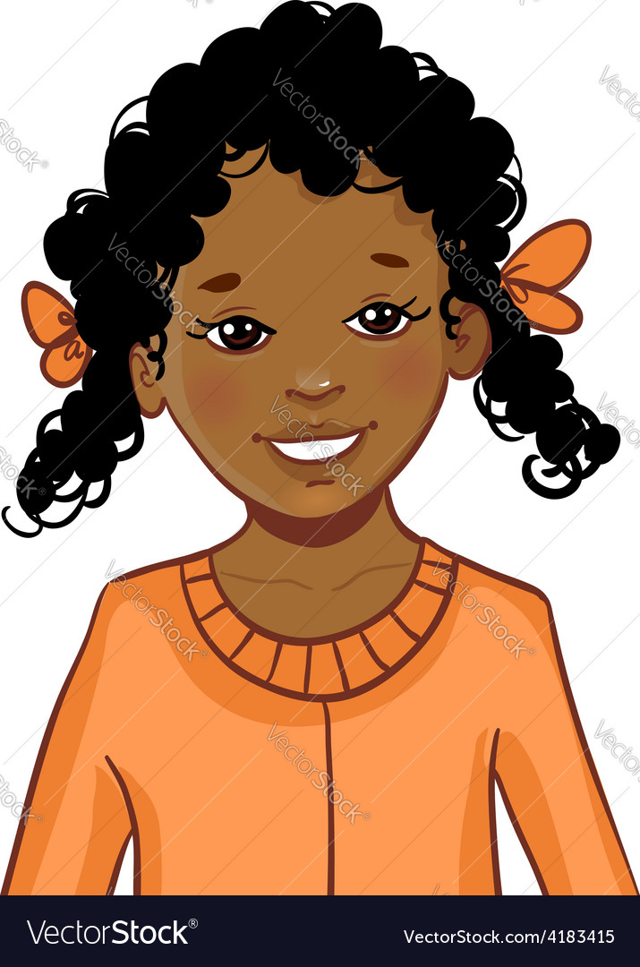 african american girl with curly hair