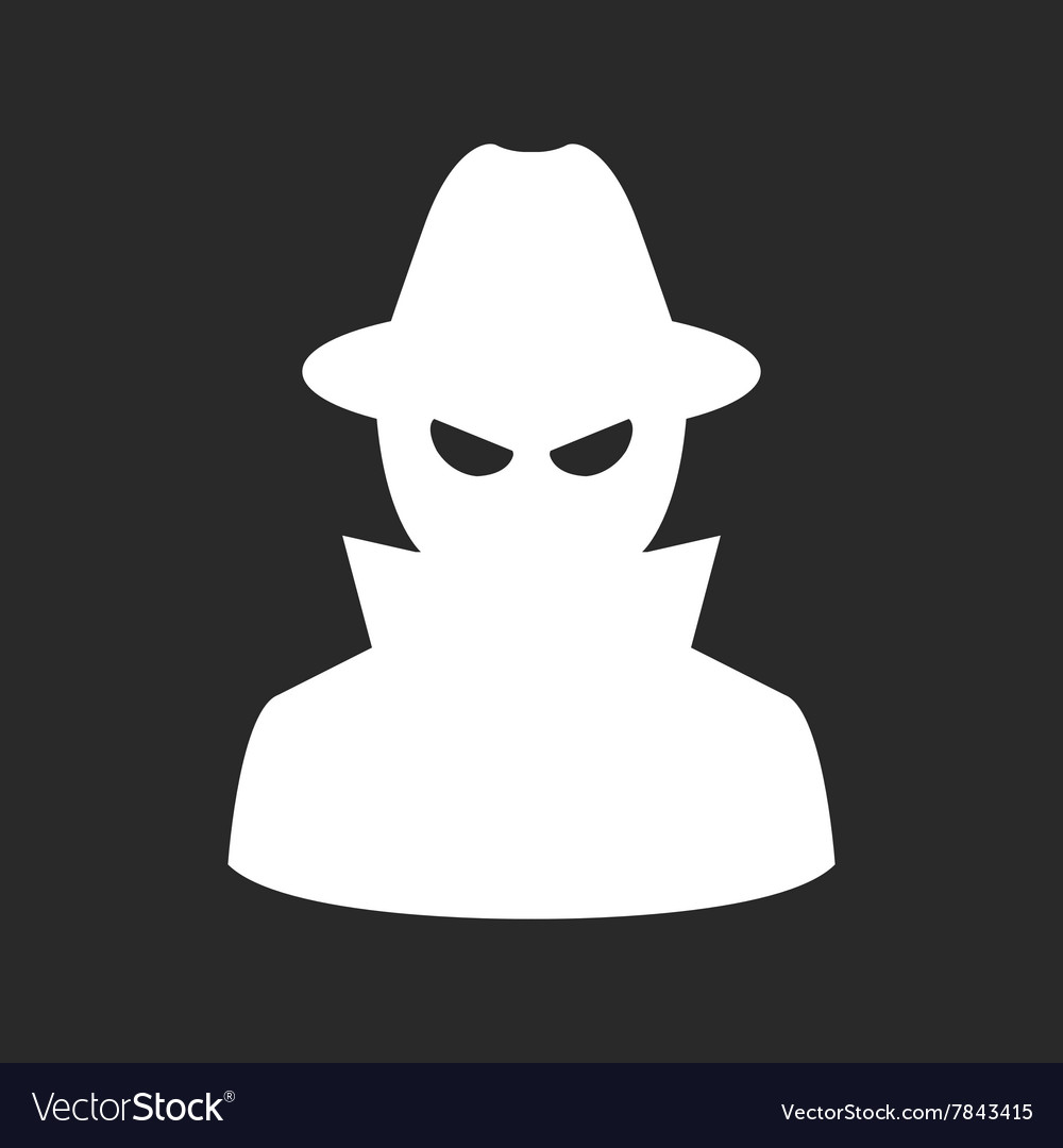 Secret agent or spy silhouette Royalty Free Vector Image