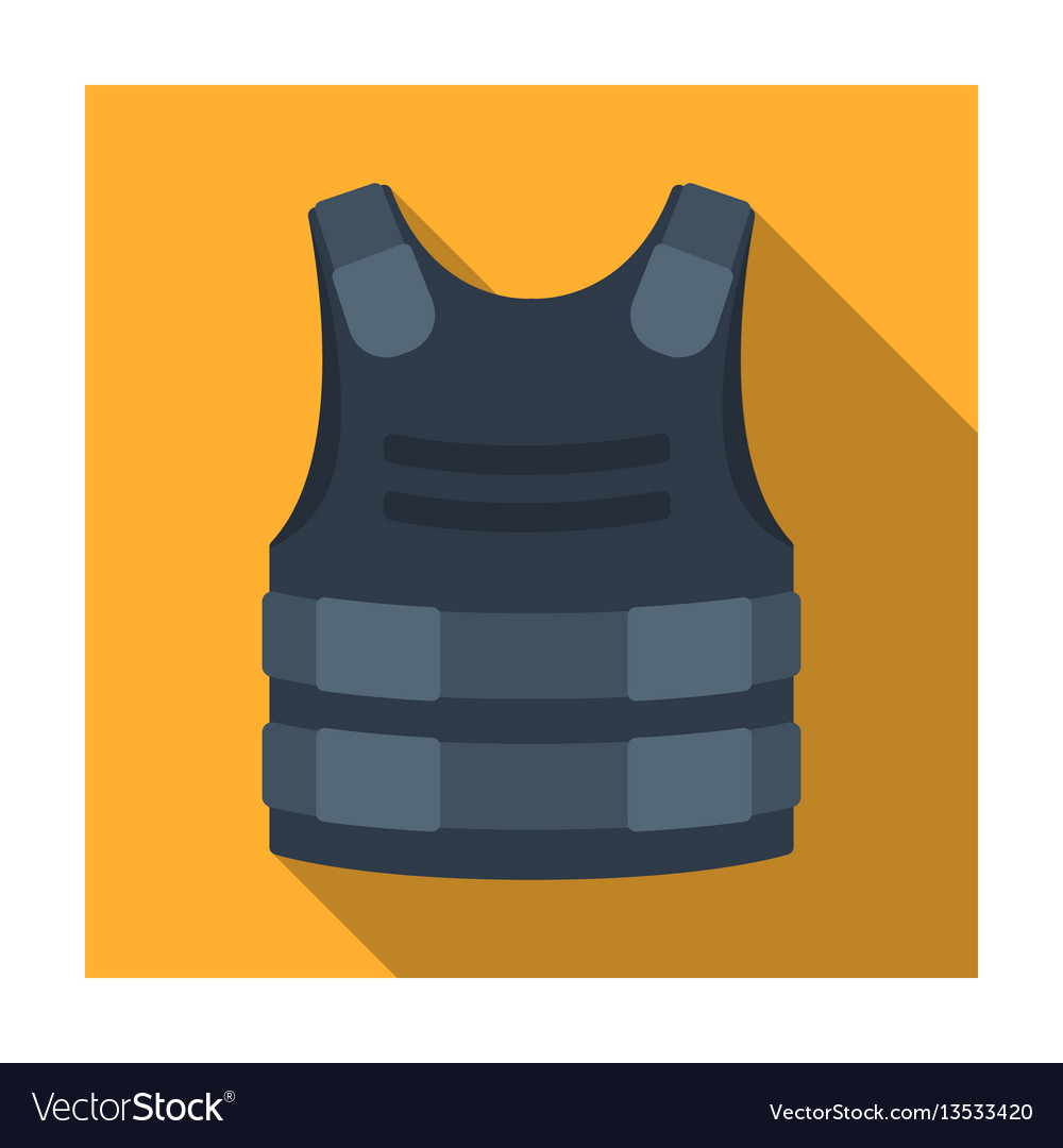Bulletproof vest icon in flat style isolated on