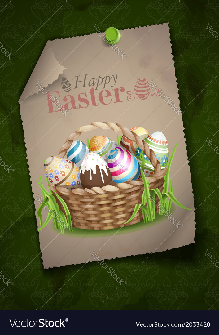 Easter background with a basket